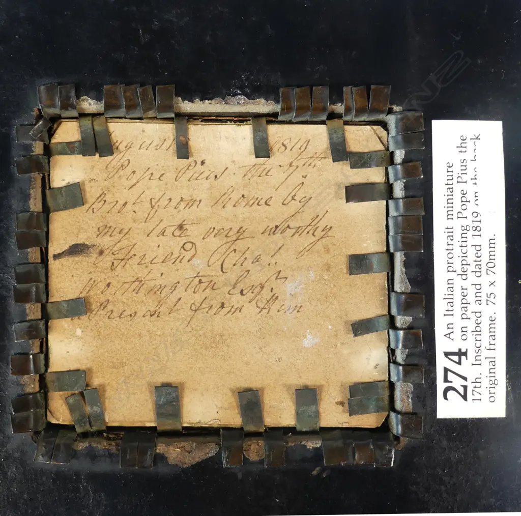 A George III Italian portrait miniature depicting Pope Pius 17th Image 1++