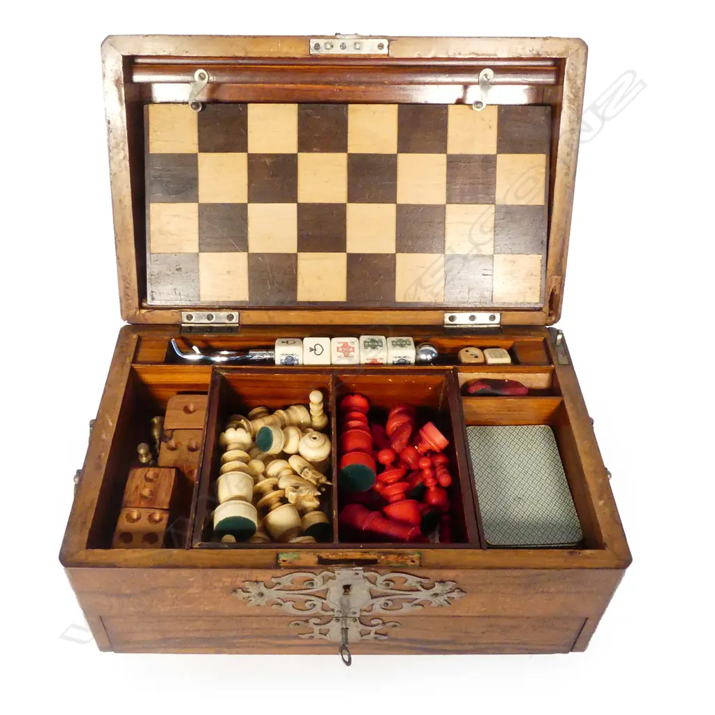 A Victorian walnut games compendium Image 1++