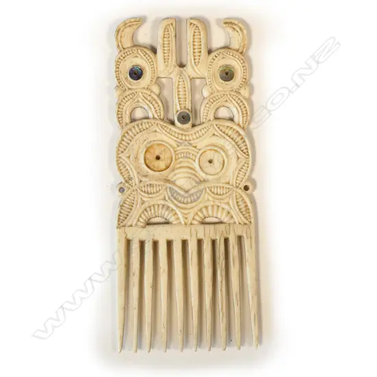 A late 19thC Maori whalebone heru by Patoromu Tamatea