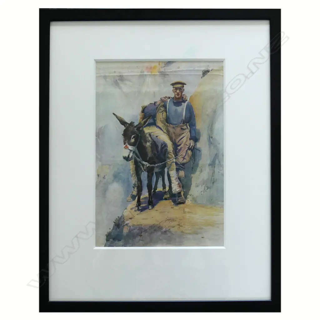 An original production lithograph of Private Simpson and his donkey at Gallipoli Image 1++