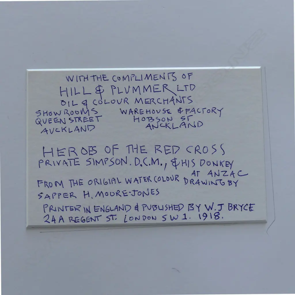 An original production lithograph of Private Simpson and his donkey at Gallipoli Image 1++