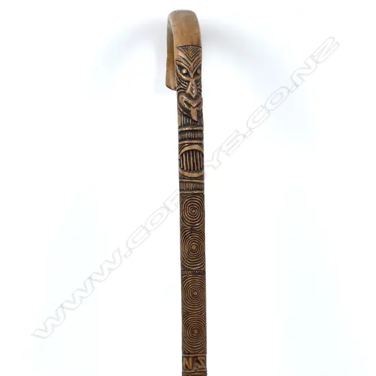 An early/mid-20thC Maori carved walking stick