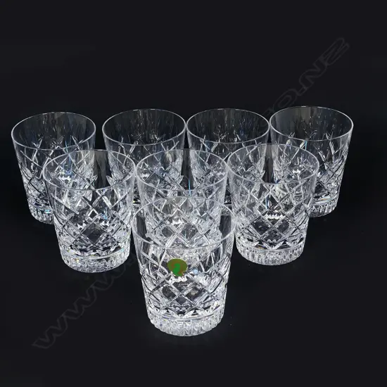 A set of eight Waterford diamond cut whisky tumblers