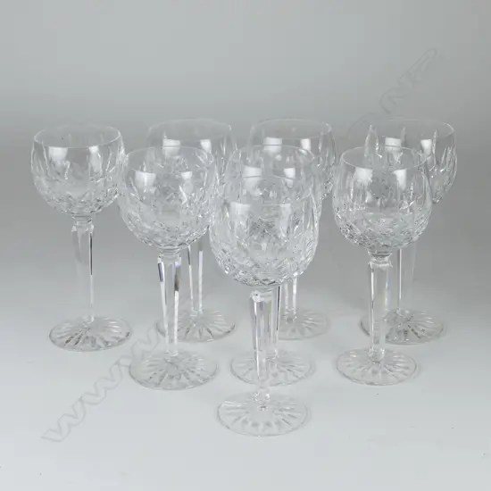 A set of eight Waterford wine glasses