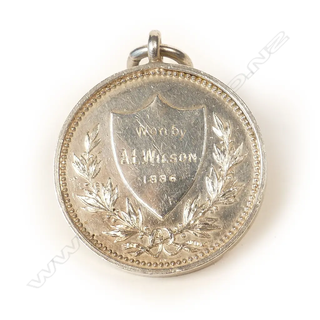 A 19thC Anton Teutenberg 1886 'The Auckland College and Grammar School' silver medallion Image 1++