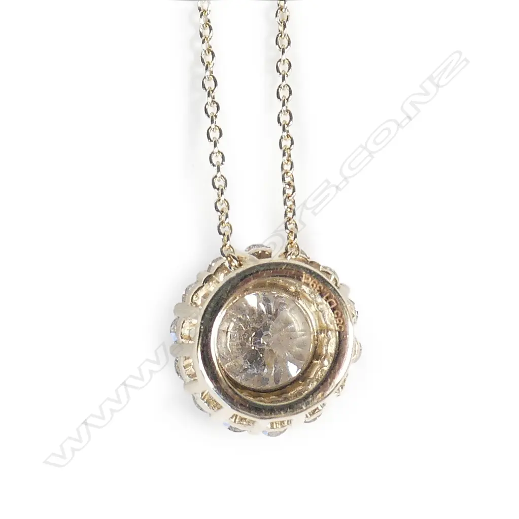 A 14ct gold and diamond pendant slider Image 1++