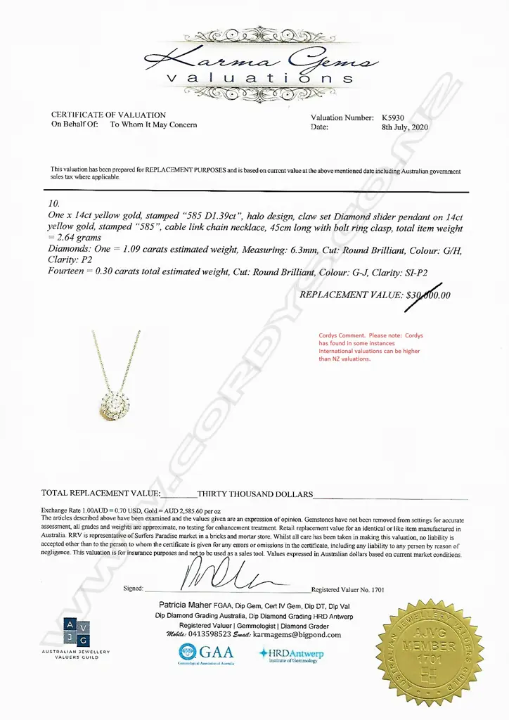 A 14ct gold and diamond pendant slider Image 1++