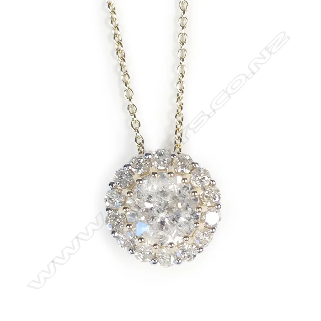A 14ct gold and diamond pendant slider Image 1++