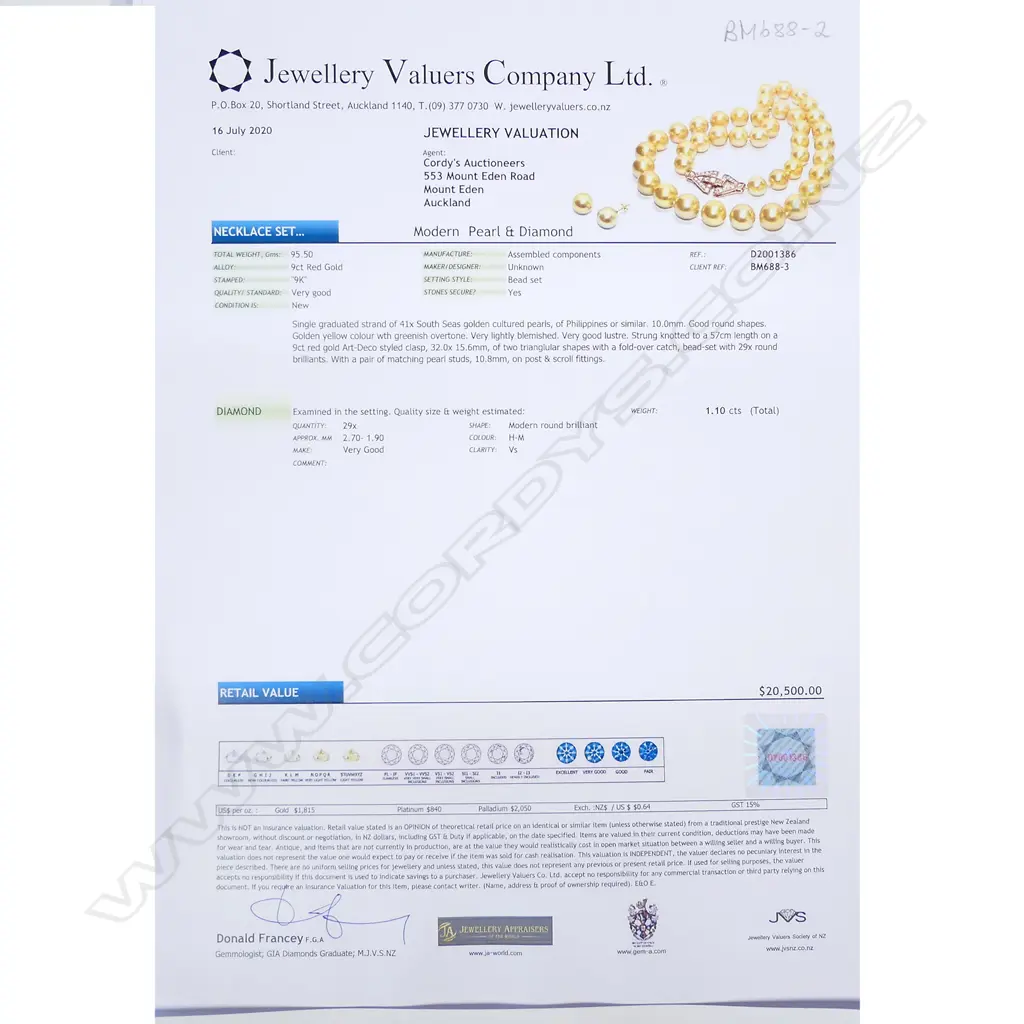 A quality Burmese golden pearl necklace Image 1++