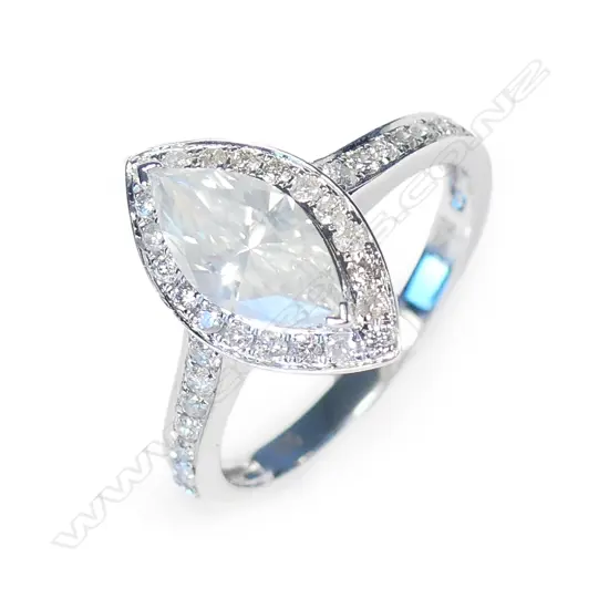 A 14ct white gold and diamond ring