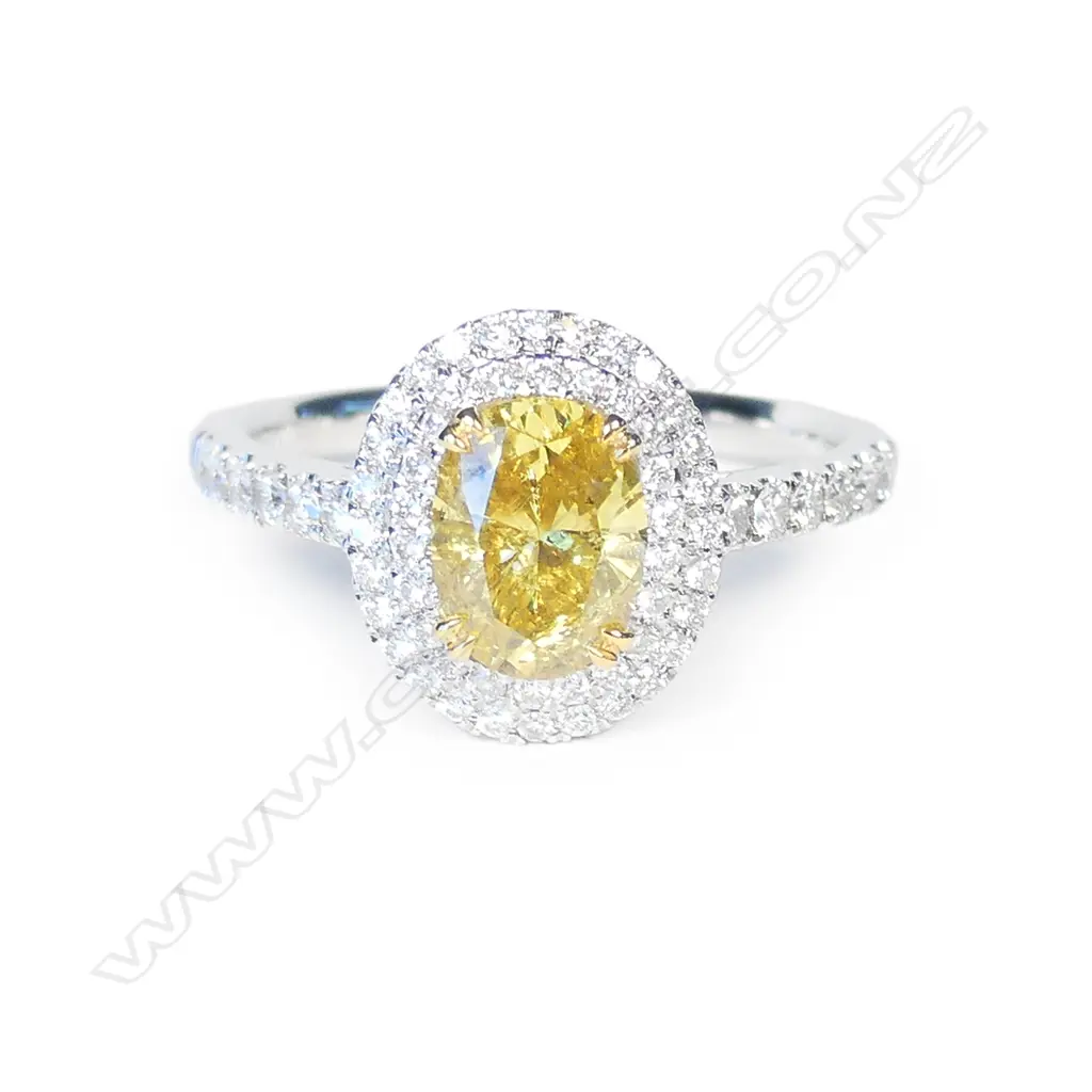 A platinum and diamond double halo ring Image 1++