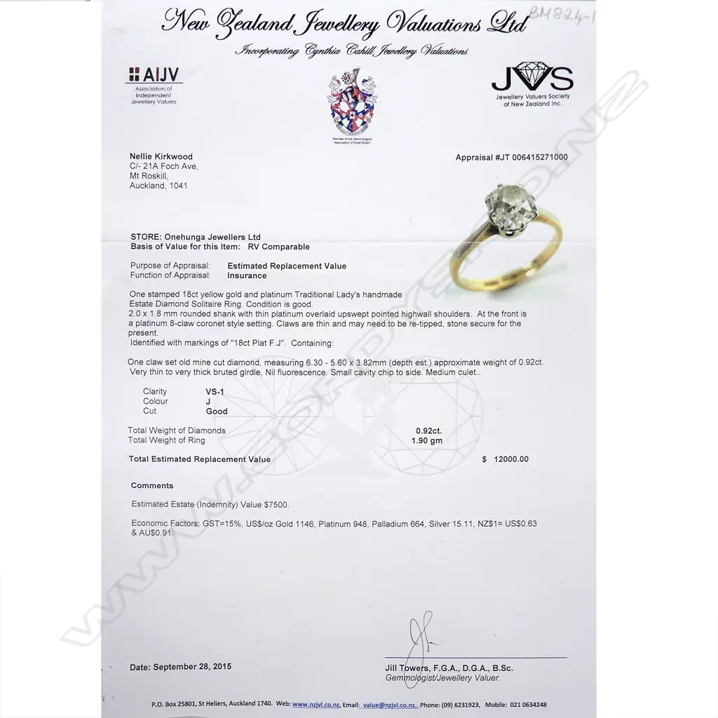 An estate 18ct gold and diamond solitaire ring Image 1++