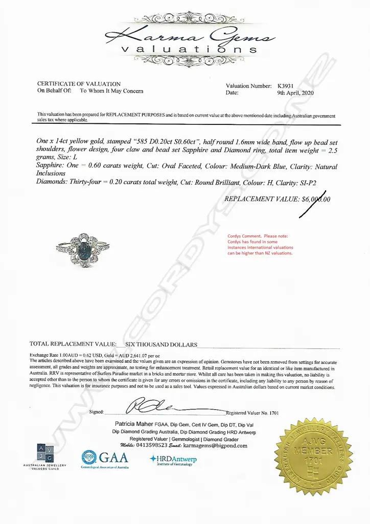 A 14ct gold sapphire and diamond ring Image 1++