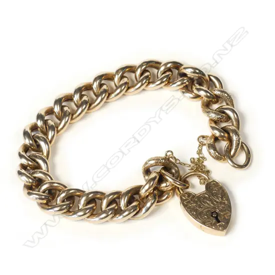 A c.1900 9ct. rose gold curb link bracelet