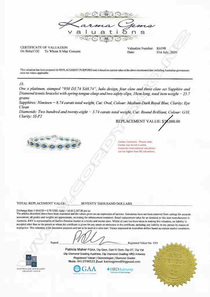 A platinum sapphire and diamond halo tennis bracelet Image 1++