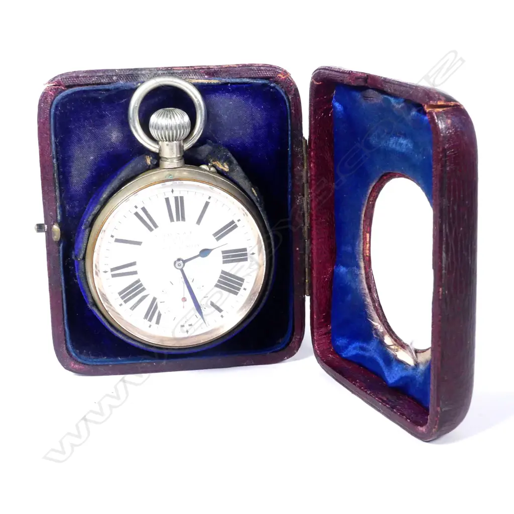 A Goliath pocket watch in leather easel case Image 1++