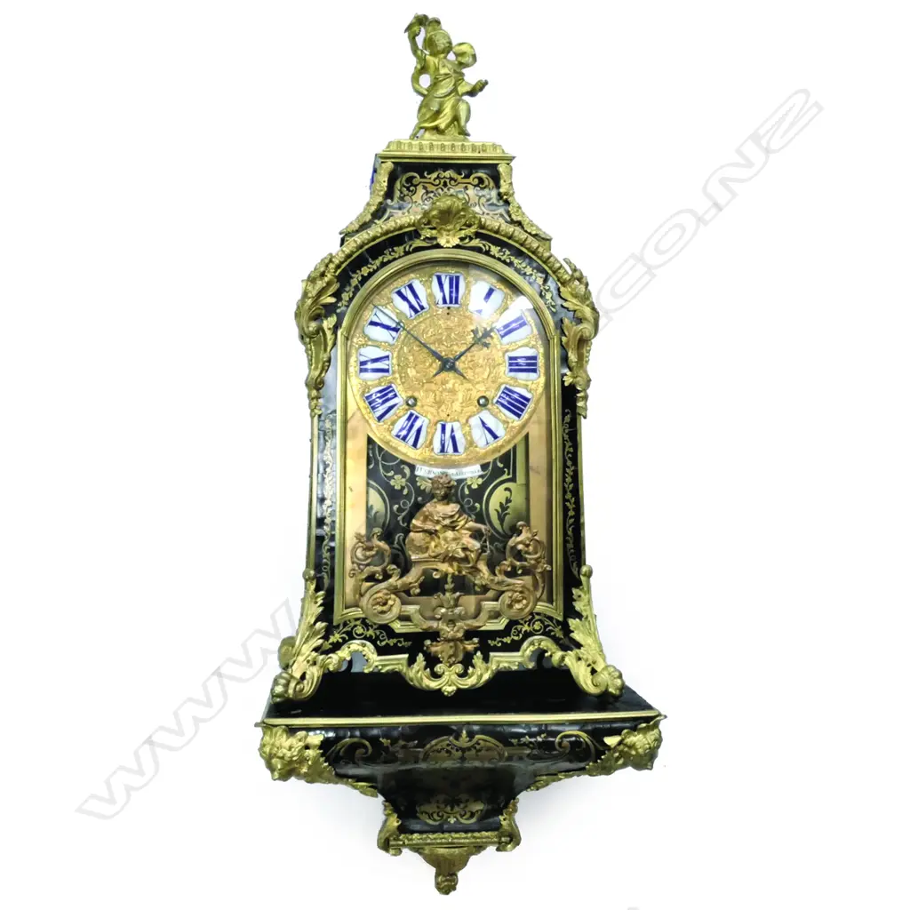 An impressive 18thC French Louis XV large ormolu and boulle bracket clock by J Personne of Abbeville Image 1++