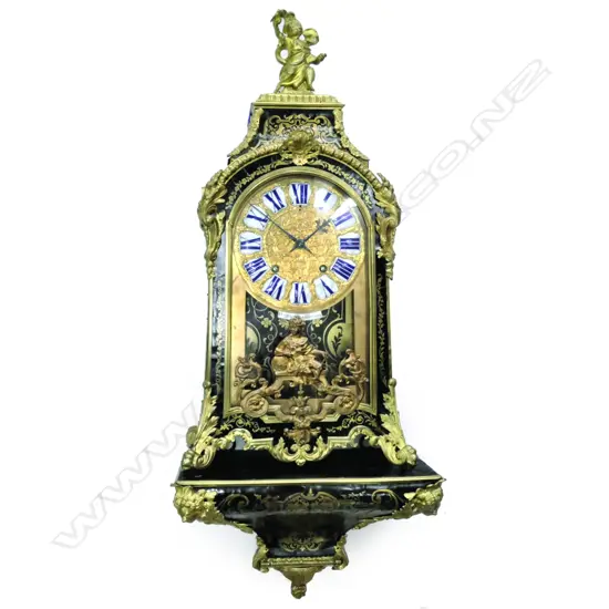 An impressive 18thC French Louis XV large ormolu and boulle bracket clock by J Personne of Abbeville