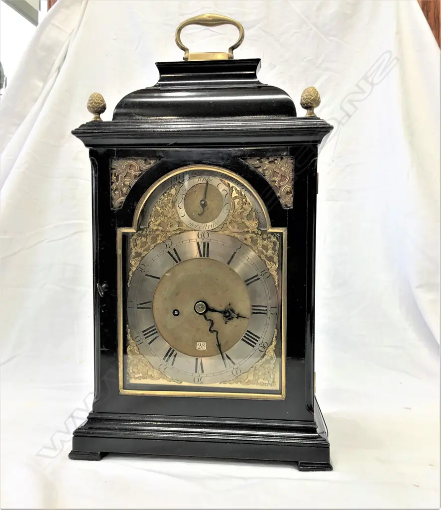 A rare mid 18thC William Adcock of London ebonised grand-sonnerie striking bracket clock Image 1++