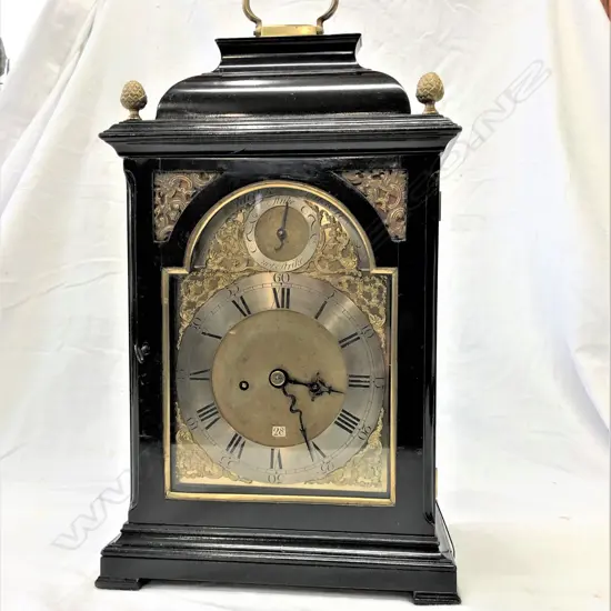 A rare mid 18thC William Adcock of London ebonised grand-sonnerie striking bracket clock