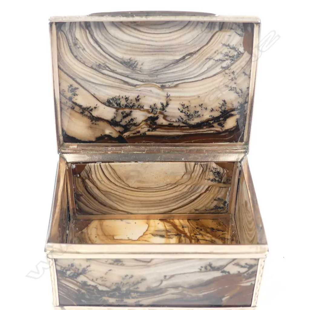 A gold and moss agate snuff box Image 1++