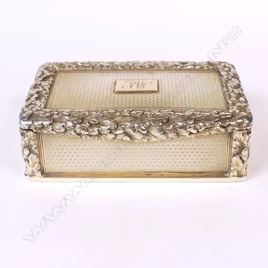 A William IV heavy silver gilt table snuff box