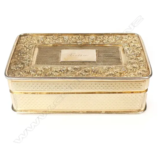 A George III silver gilt table snuff box