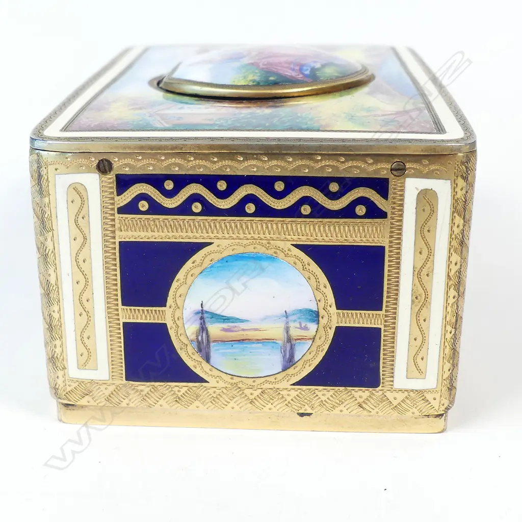 A German gilt-metal and enamelled singing-bird box attributed to Karl Griesbaum Image 1++