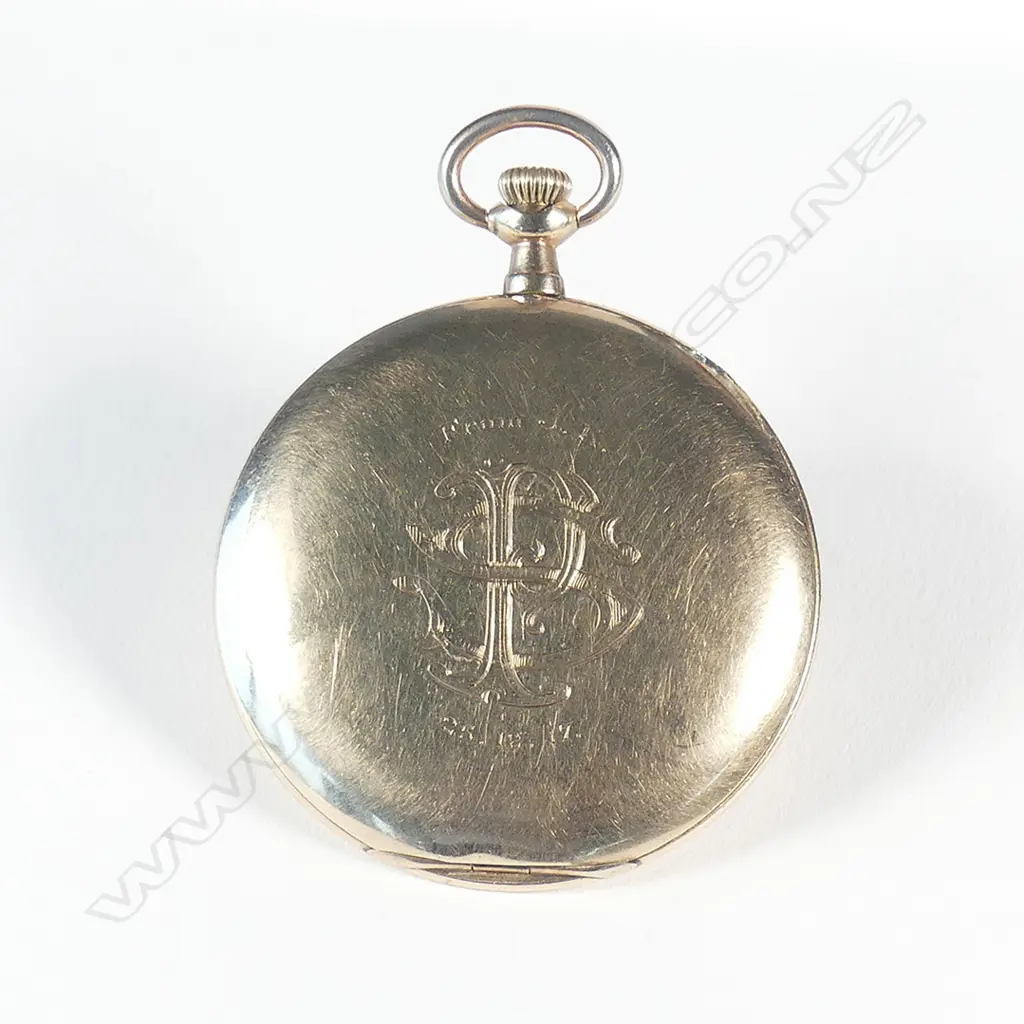 An Elgin ultra slim gold plated pocket watch with Hebrew dial Image 1++