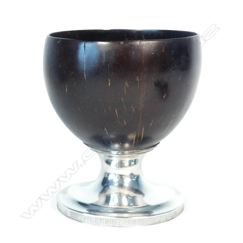 A George III silver mounted coconut cup Image 1++