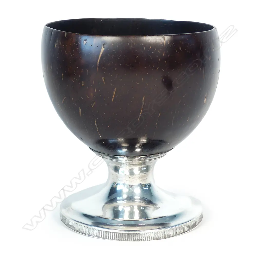 A George III silver mounted coconut cup Image 1++
