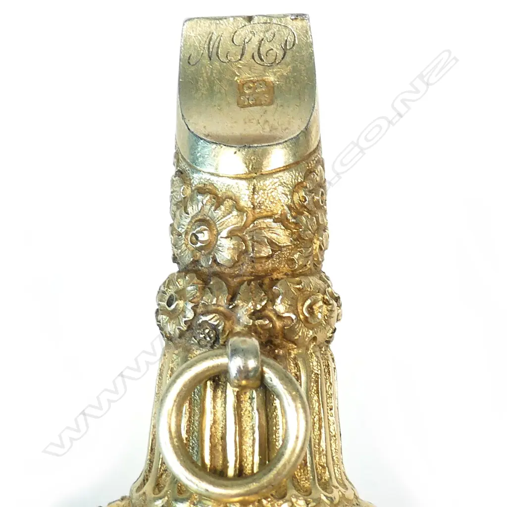 An impressive William IV silver gilt baby's rattle Image 1++
