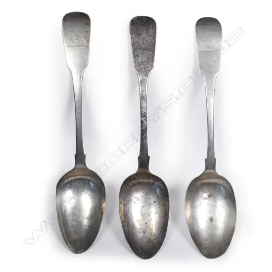 Three Irish silver tablespoons