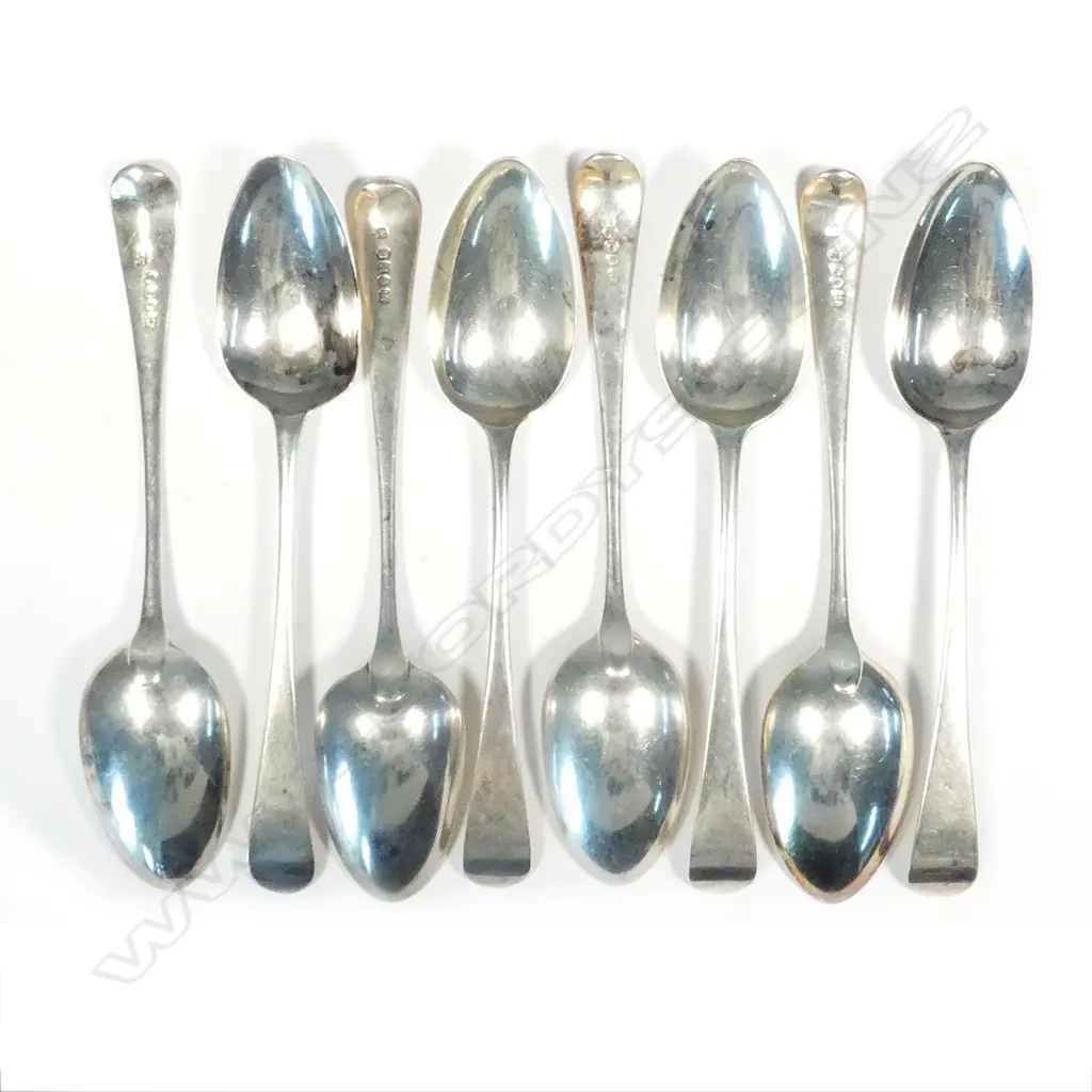 Eight George III silver tablespoons Image 1++