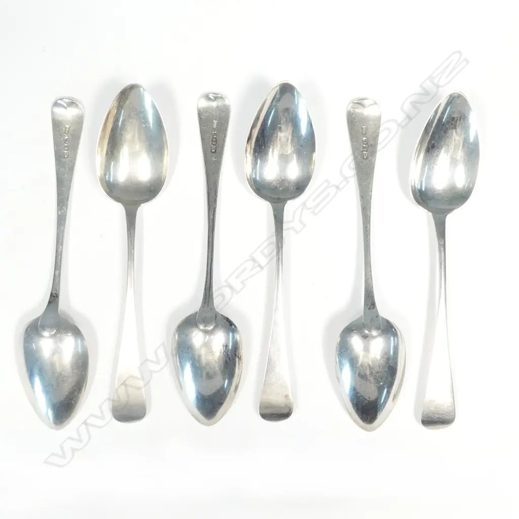 Six George IV silver dessert spoons Image 1++