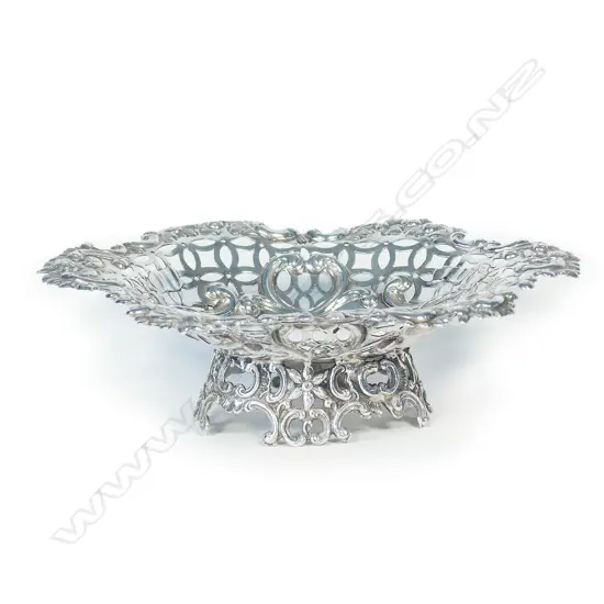 A Victorian silver fancy bonbon dish