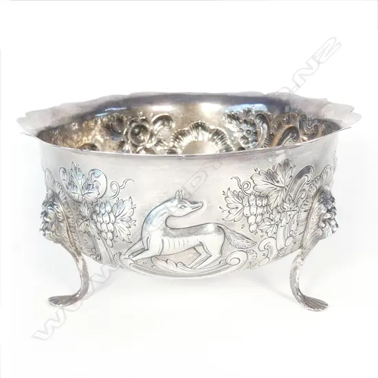 A large Edwardian silver footed bowl