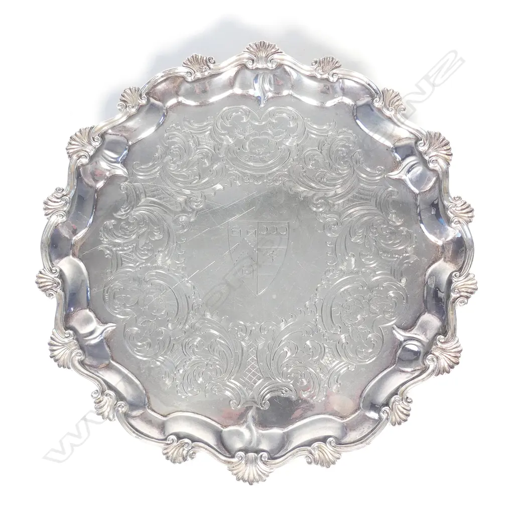 A heavy quality Victorian silver salver Image 1++