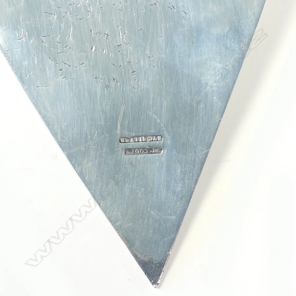 A. L. Cooke (New Plymouth c.1895-1905) Stg Silver presentation trowel (to Sir Joseph Ward) with greenstone handle Image 1++