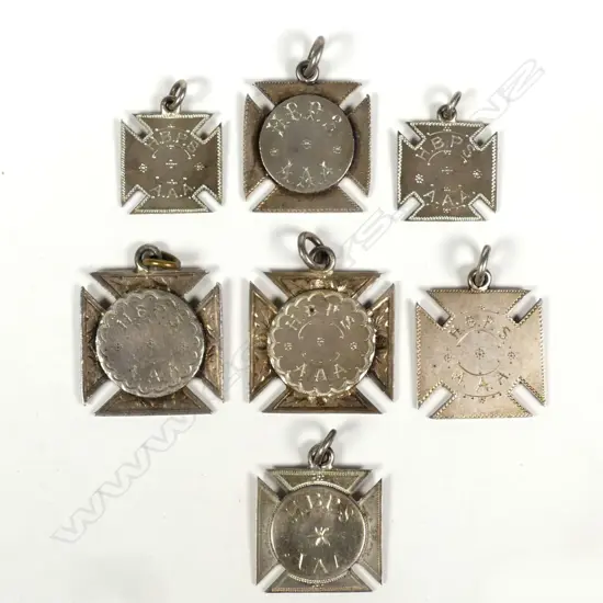 Seven NZ silver sporting medallions