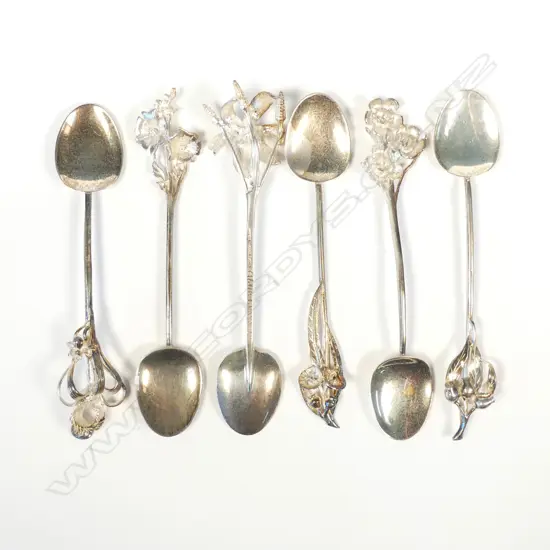 A set of six Australian Arts and Crafts silver coffee spoons by Harris & Son