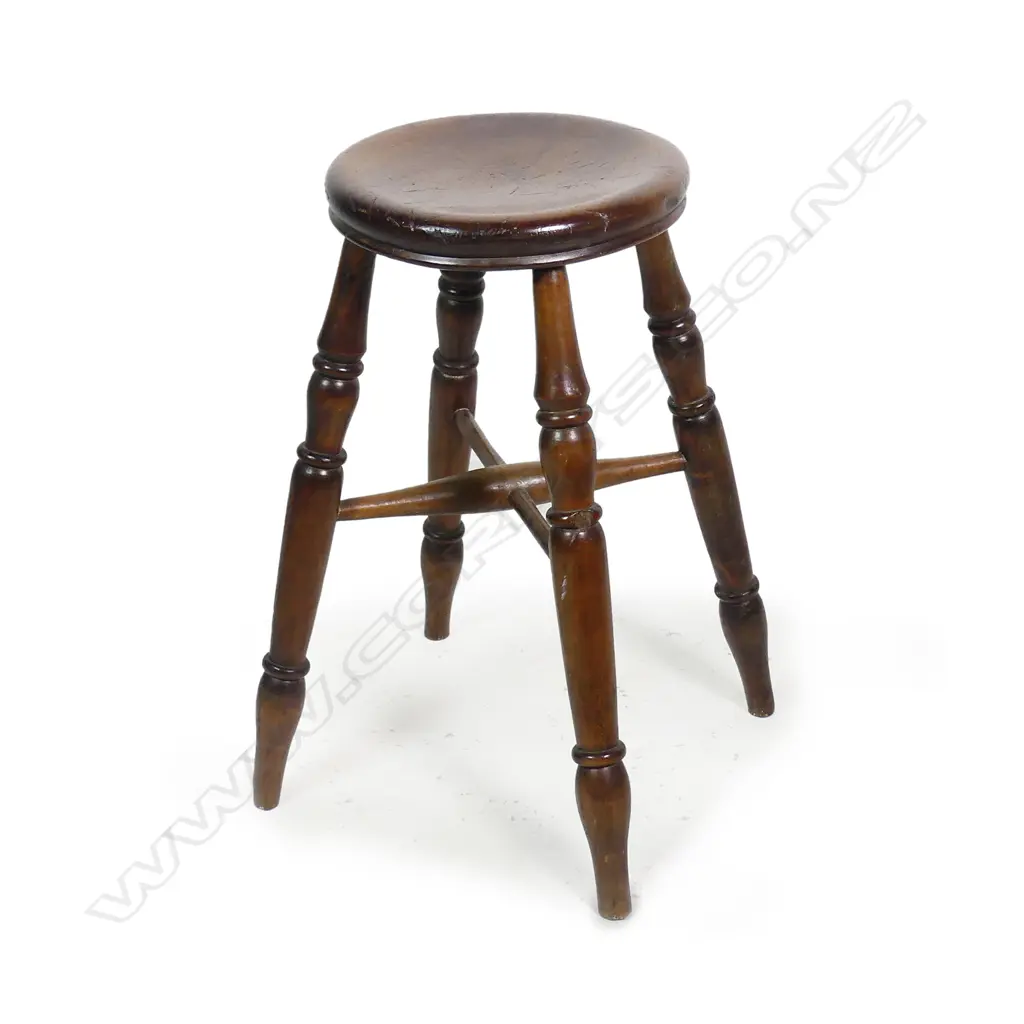 A c.1900 mahogany stool Image 1++