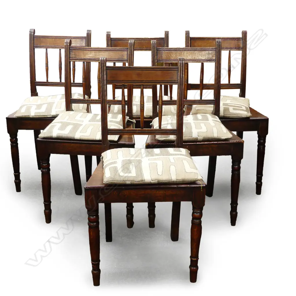 Six Victorian oak country dining chairs Image 1++