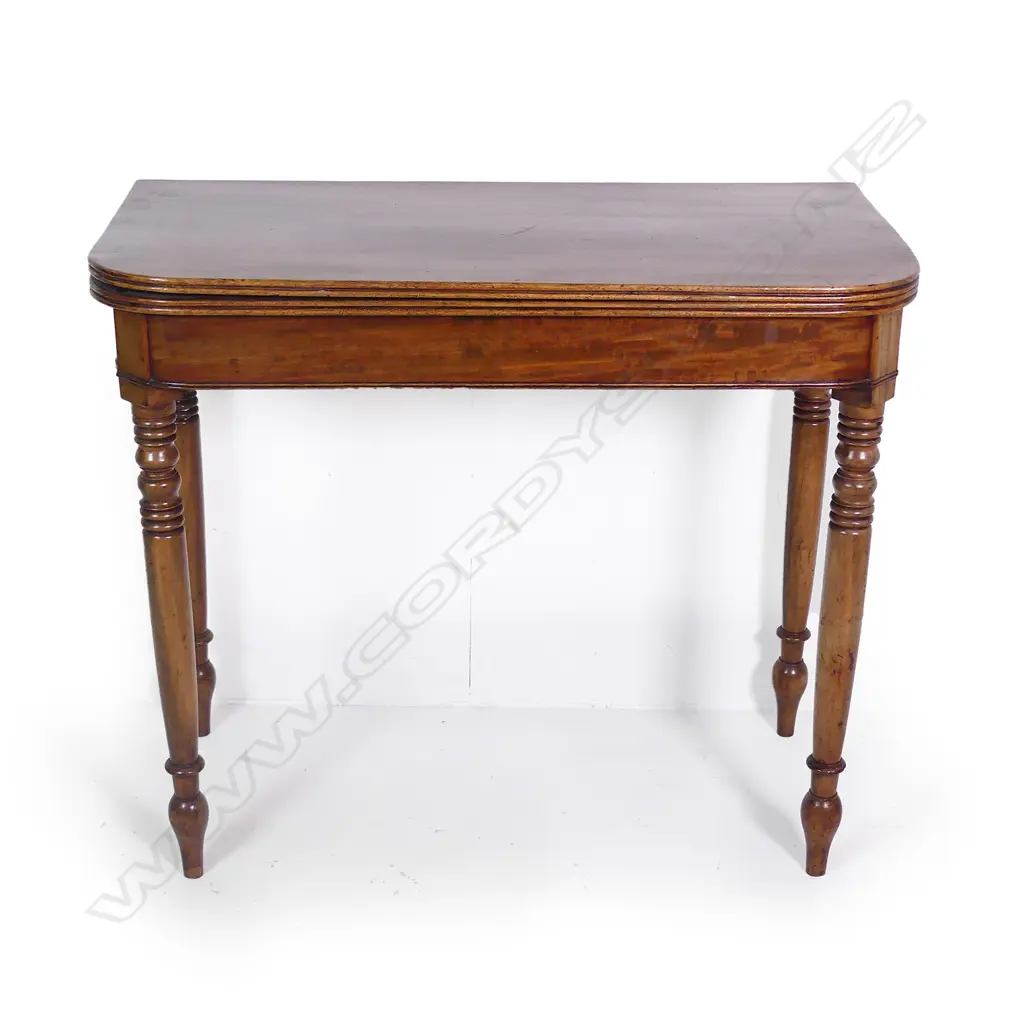 A Regency mahogany fold-over top tea-table Image 1++