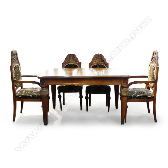 A 19thC. French mahogany extension dining table