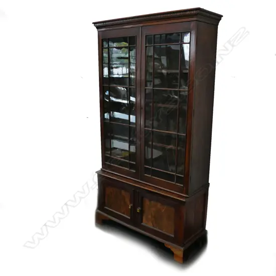 A Georgian mahogany bookcase cabinet