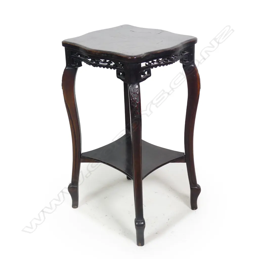 A 19thC Chinese hardwood side table Image 1++