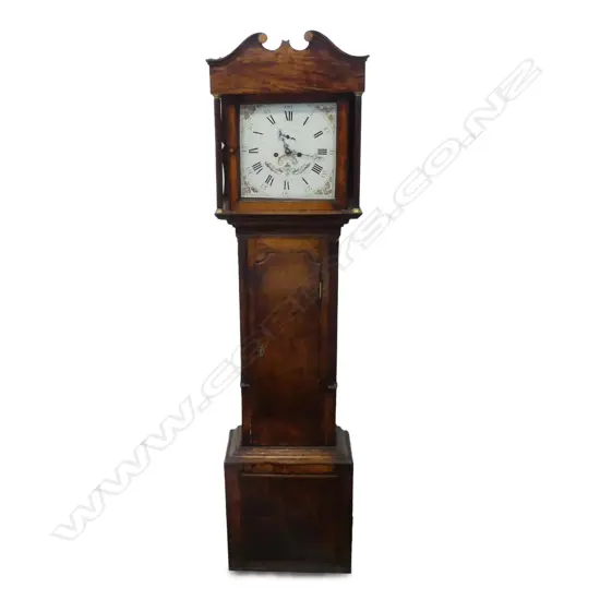 A 19thC country oak long case clock
