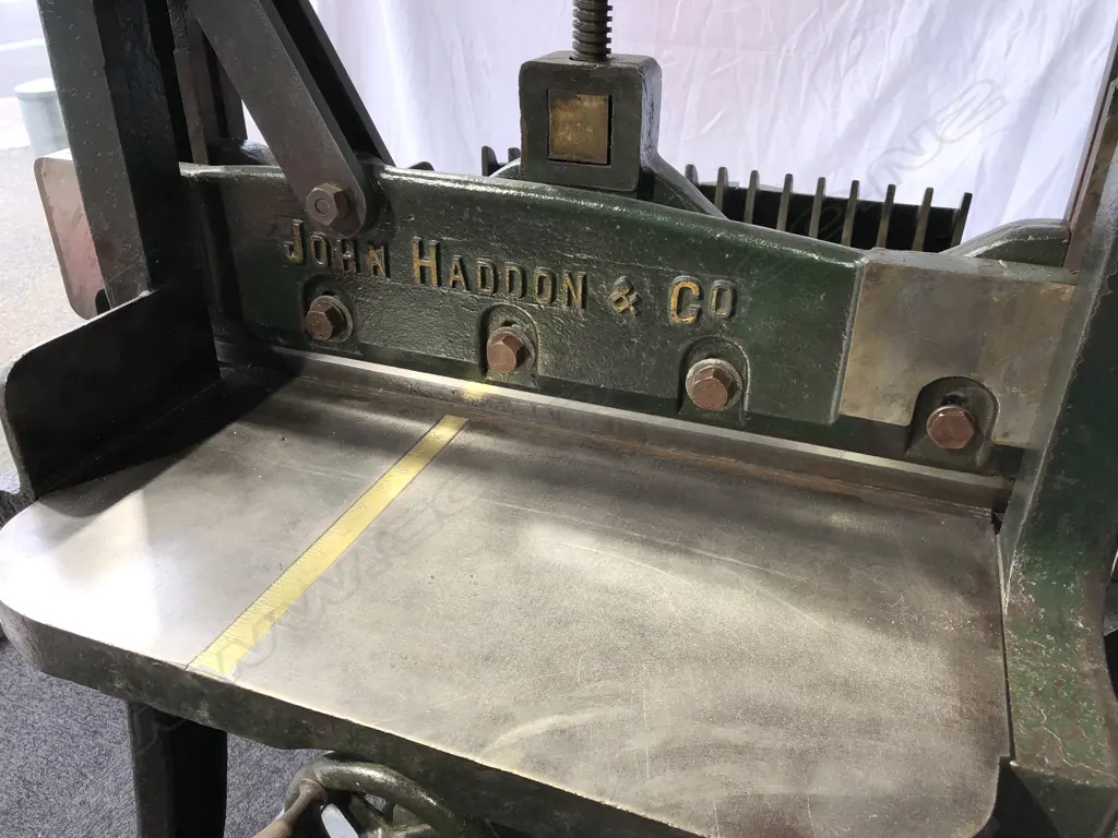 An early 20thC John Hadden & Co. printers’ large manual guillotine Image 1++