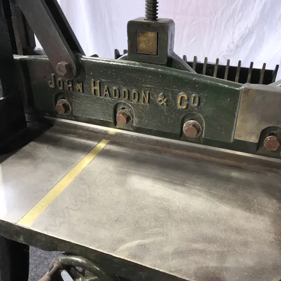 An early 20thC John Hadden & Co. printers’ large manual guillotine